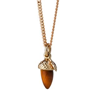 <p>Micro acorn & leaf necklace</p>